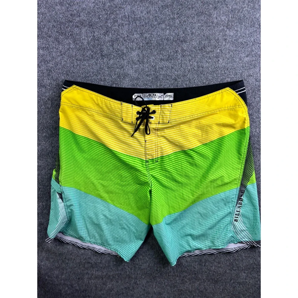 Billabong Board Shorts Mens 42 Yellow Green Platinum X Recycler Joel‎ Parkinson